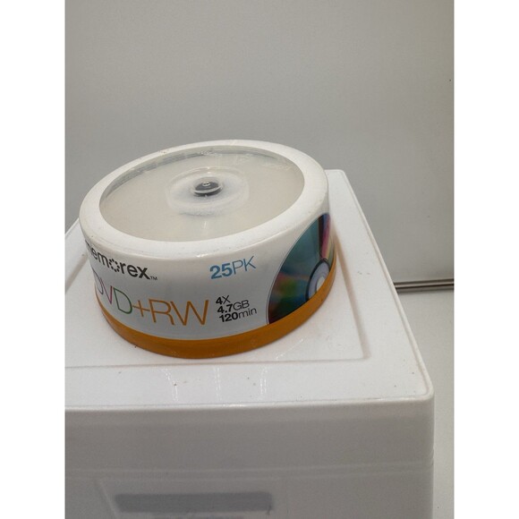 New Sealed Memorex DVD-RW 25-Pack Spindle  4X 4.7GB 120min Rewritable Discs - Picture 1 of 4